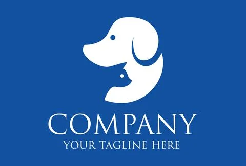 Cat Dog Logo Design Concept	 Stock Illustration