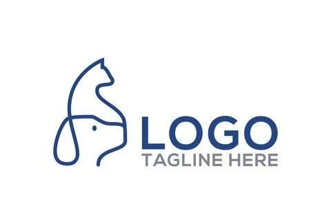 Cat dog logo design concept	 Stock Illustration