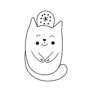 Cat in the doodle crown Stock Illustration