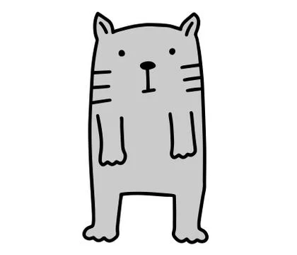 Cat doodle. Hand drawn lines cartoon character vector illustration isolated on Stock Illustration