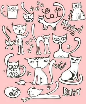 Cat doodle Stock Illustration