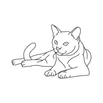 Cat doodle posing Illustrazione stock