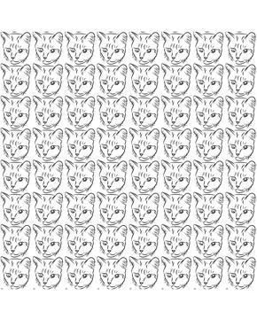 Cat in doodle style. Simple seamless pattern. Illustrazione stock