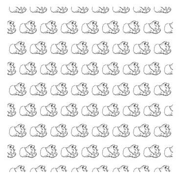 Cat in doodle style. Simple seamless pattern. Stock Illustration