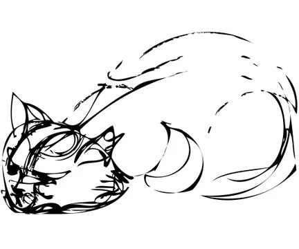 Cat dozing on the floor Stock Illustration