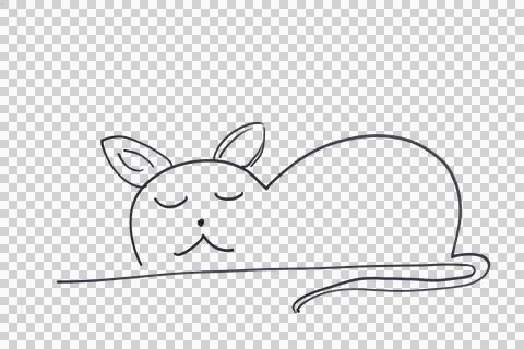 The cat drawn with a marker Ilustração Stock
