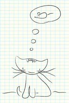 Cat dreaming about mouse Stock Illustration