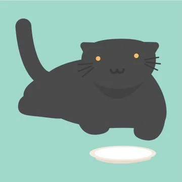 Cat Drinking Milk Stock Illustration