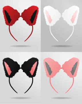 Cat ears mask set Stock Illustration