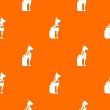 Cat egypt pattern vector orange Illustration