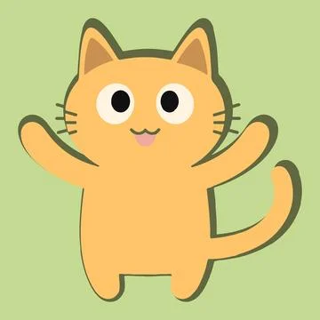 Cat element sticker smile face Stock Illustration
