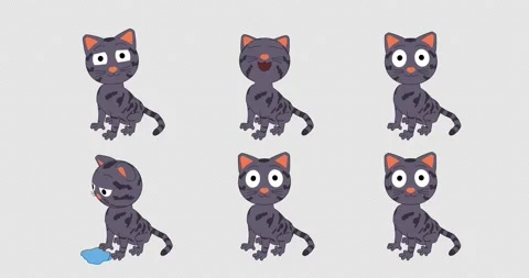 Cat emoji set. Stock Footage 148238080