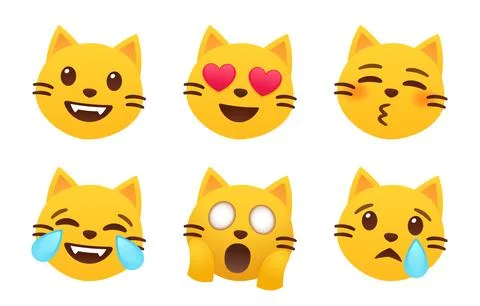 Cat emoji set Stock Illustration