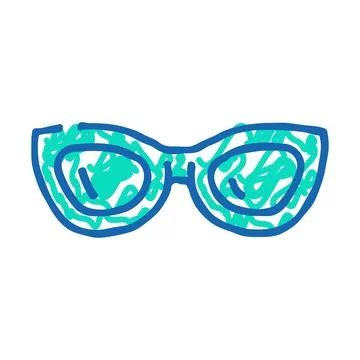 Cat eye sunglasses frame icon doodle illustration Stock Illustration