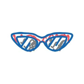 Cat eye sunglasses frame icon doodle illustration Stock Illustration