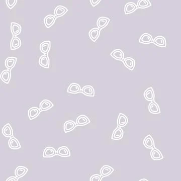 Cat eye sunglasses frame line vector seamless pattern Stock Illustration