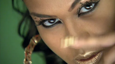 Cat eyes full face look 04 Stock Footage 8511644