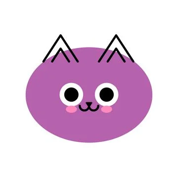 Cat face. Cute cat pet isolated on white Stock Illustration