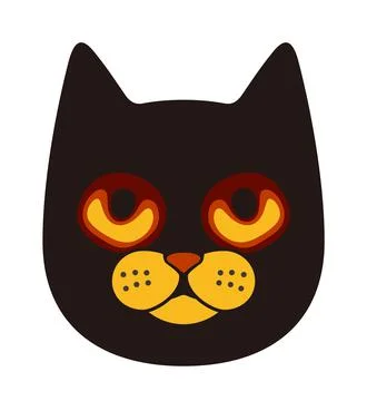 Cat face flat icon design, vector illustration Illustrazione stock