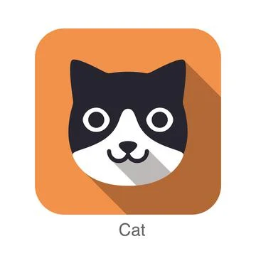 Cat face flat icon series Stock Illustration