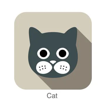 Cat face flat icon series, vector illustration Stock Illustration