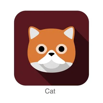 Cat face flat icon series, vector illustration Illustrazione stock