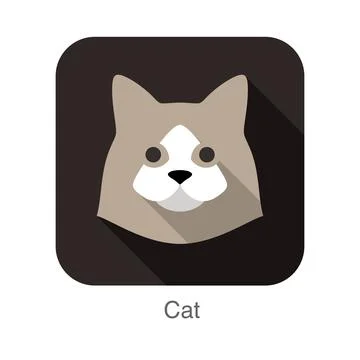 Cat face flat icon series, vector illustration Stock Illustration