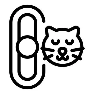 Cat face link logo design Stock Illustration