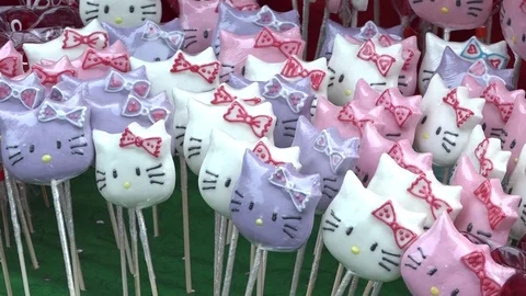 Cat face Lollipops Stock Footage 70326487
