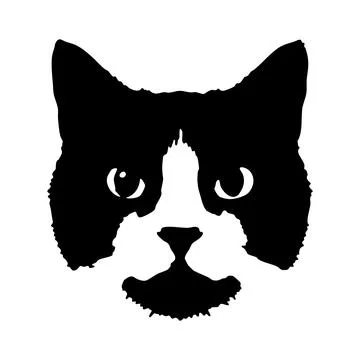 Cat face stencil on a white background Stock Illustration