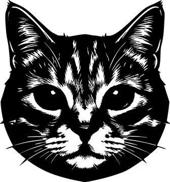Cat face stencil on a white background Stock Illustration