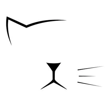 Cat face in strokes Stock Illustration