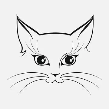 Cat face vector icon Stock Illustration