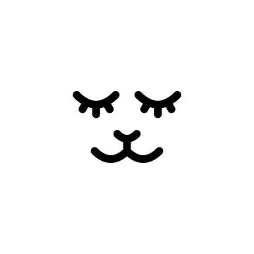 Cat face. Vector logo in bold line style Stock Illustration