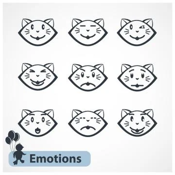 Cat Faces Stock Illustration