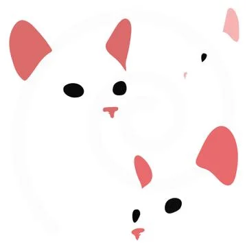 Cat faces isolated on white background Stock Illustration