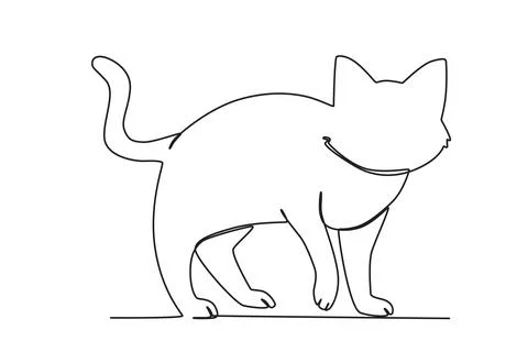 A cat facing forward Stock Illustration