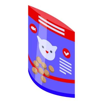 Cat feed package icon, isometric style Stock-Illustration