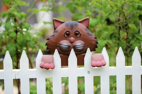 Cat on the fence Stock Photos