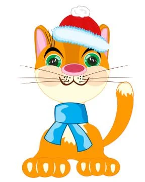 Cat in festive cloth Stock Illustration
