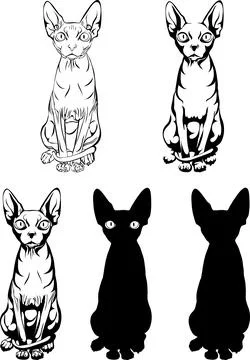 Cat figurine sphinx Stock Illustration