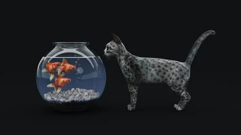 Cat fish. 3d rendering Stock Illustration