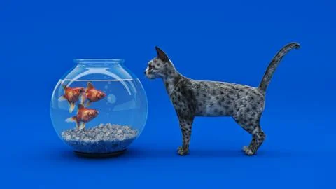 Cat fish. 3d rendering Stock Illustration