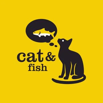 Cat Fish Logo Stock Illustration