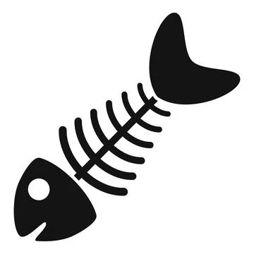 Cat fish skeleton icon simple vector. Pet feed Stock Illustration