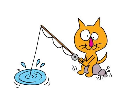 Cat fishing Stock-Illustration