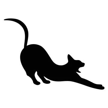 Cat flex black silhouette vector illustration Stock Illustration