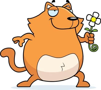 Cat Flower Stock Illustration