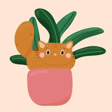 A cat in a flower Stock Illustration