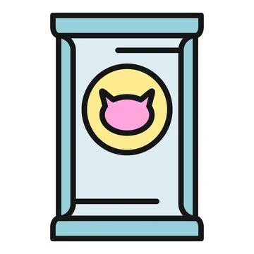 Cat food bag icon representing pet nutrition Stock Illustration